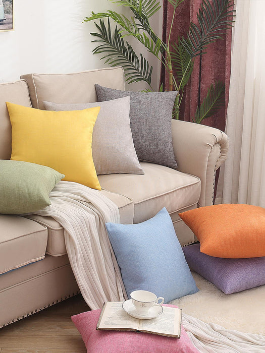 Shein 1 funda de cojín rosa, moderna funda de lino decorativa para el hogar - Quierox - Tienda Online