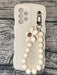 Shein 1 funda de silicona líquida anticaídas con diseño de ondas de colores sólidos y colgante de perlas - Quierox - Tienda Online