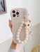 Shein 1 funda de silicona líquida anticaídas con diseño de ondas de colores sólidos y colgante de perlas - Quierox - Tienda Online