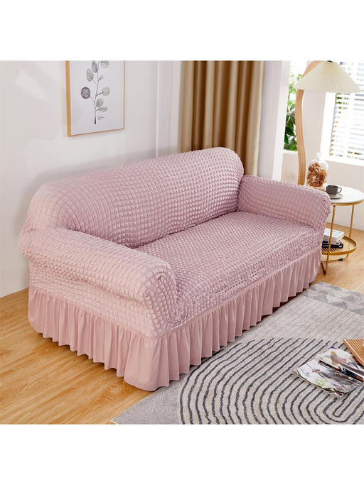 Shein 1 funda de sofá elástica con ribete de volantes de color sólido - Quierox - Tienda Online