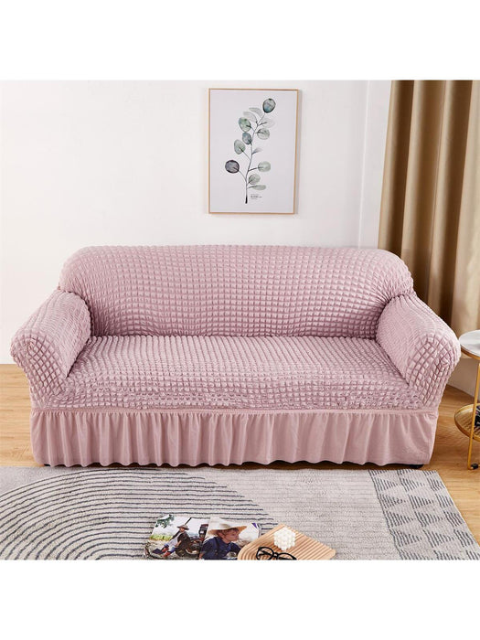 Shein 1 funda de sofá elástica con ribete de volantes de color sólido - Quierox - Tienda Online