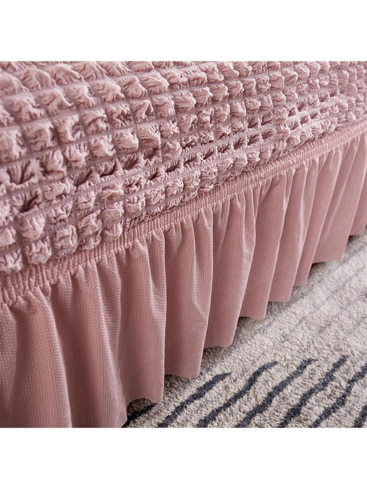 Shein 1 funda de sofá elástica con ribete de volantes de color sólido - Quierox - Tienda Online