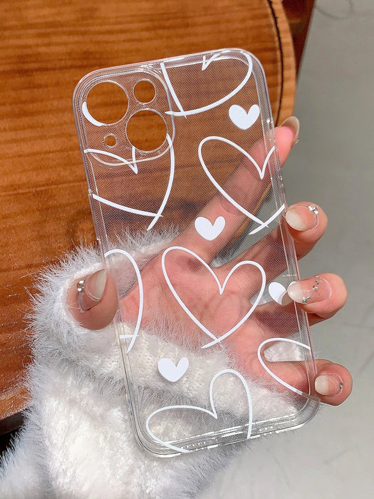Shein 1 funda de teléfono de TPU con diseño de corazón iPhone 13 - Quierox - Tienda Online