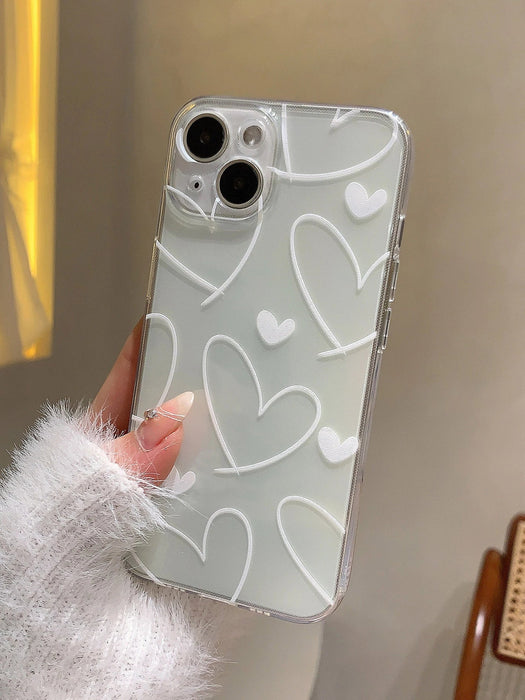 Shein 1 funda de teléfono de TPU con diseño de corazón iPhone 13 - Quierox - Tienda Online
