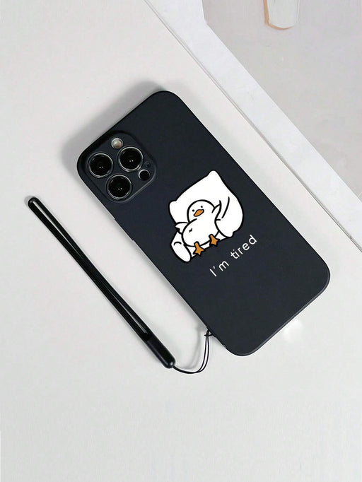 Shein 1 funda de TPU negra con diseño de pato de dibujos animados a prueba de golpes y 1 correa de silicona - Quierox - Tienda Online