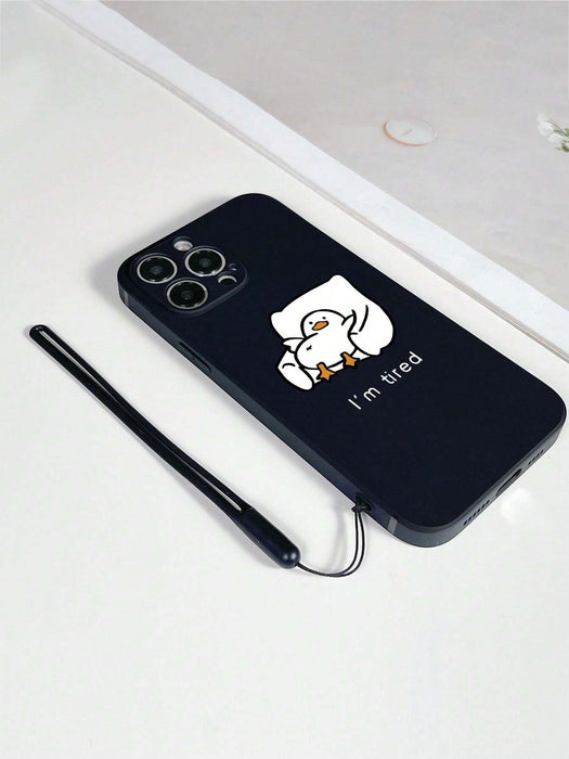 Shein 1 funda de TPU negra con diseño de pato de dibujos animados a prueba de golpes y 1 correa de silicona - Quierox - Tienda Online