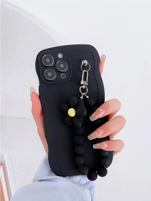 Shein 1 funda para teléfono con colgante de perlas de silicona con patrón antideslizante - Quierox - Tienda Online