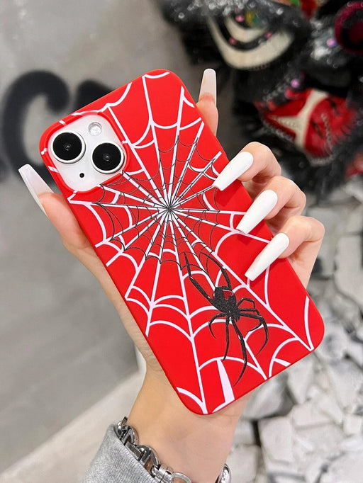 Shein 1 funda para teléfono con estampado de telaraña de colores para Halloween - Quierox - Tienda Online
