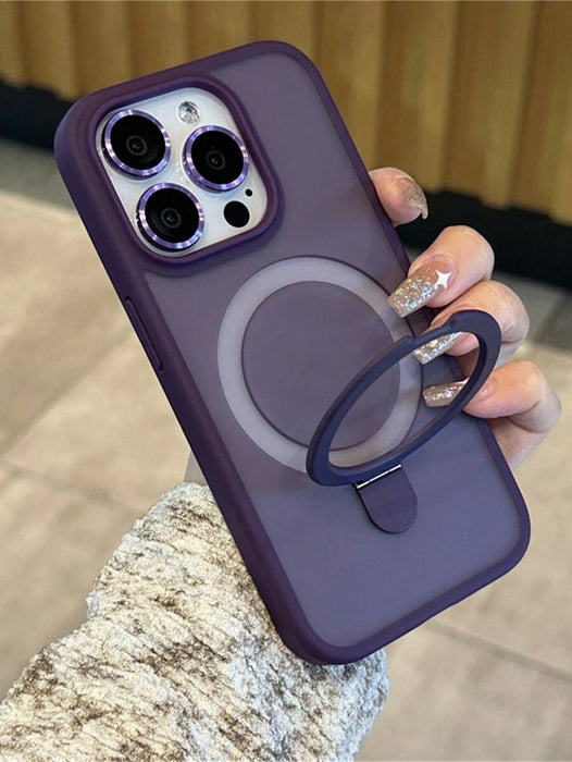 Shein 1 funda transparente mate invisible con soporte de anillo compatible con iPhone - Quierox - Tienda Online