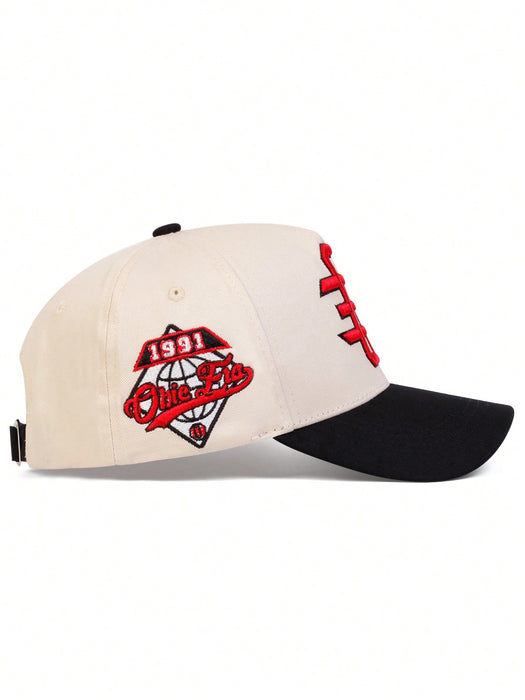 SHEIN 1 gorra de béisbol OE bordada para hombre, gorra de moda de cinco paneles - Quierox - Tienda Online