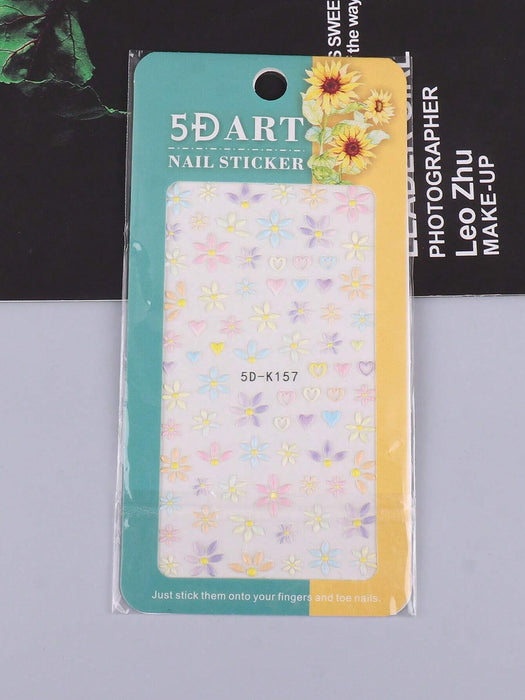 Shein 1 hoja de pegatinas para decoración de uñas con diseño de flores - Quierox - Tienda Online