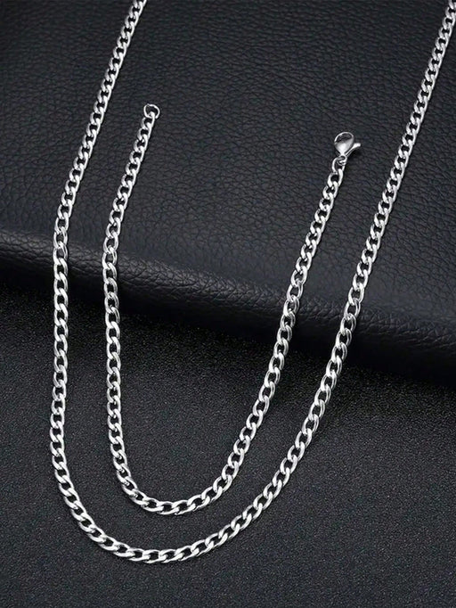 Shein 1 juego de collar, pulsera y joyería minimalista de acero inoxidable para hombre - Quierox - Tienda Online