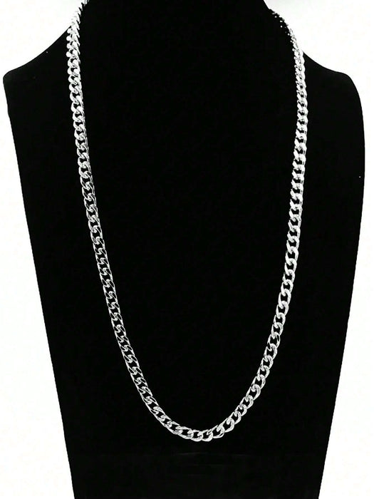 Shein 1 juego de collar, pulsera y joyería minimalista de acero inoxidable para hombre - Quierox - Tienda Online