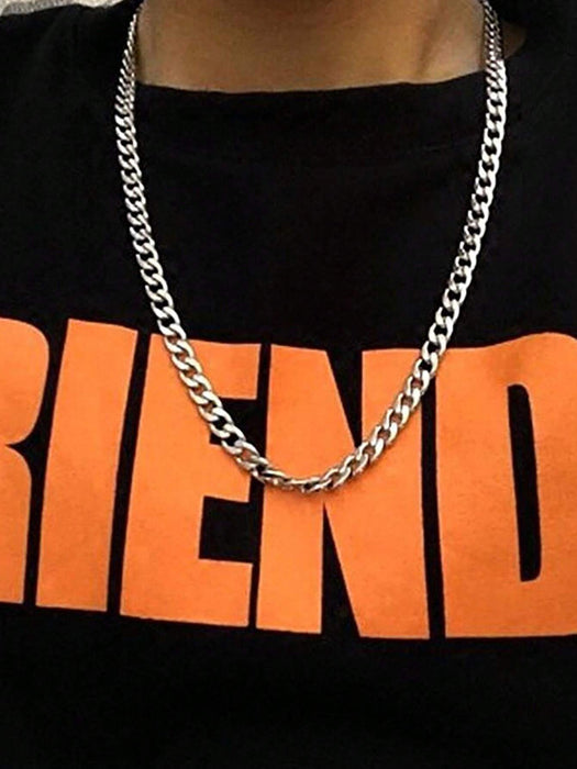 Shein 1 juego de collar, pulsera y joyería minimalista de acero inoxidable para hombre - Quierox - Tienda Online