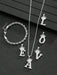Shein 1 juego de pulsera y collar con decoración de corona y letra de acero inoxidable - Quierox - Tienda Online