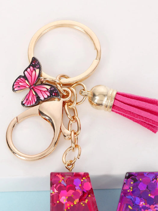 SHEIN 1 Llavero de borla y mariposa boho - Quierox - Tienda Online