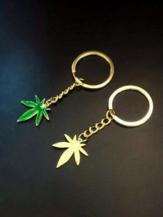 SHEIN 1 llavero de hoja verde y dorada: ¡el regalo de aniversario perfecto para hombres! - Quierox - Tienda Online
