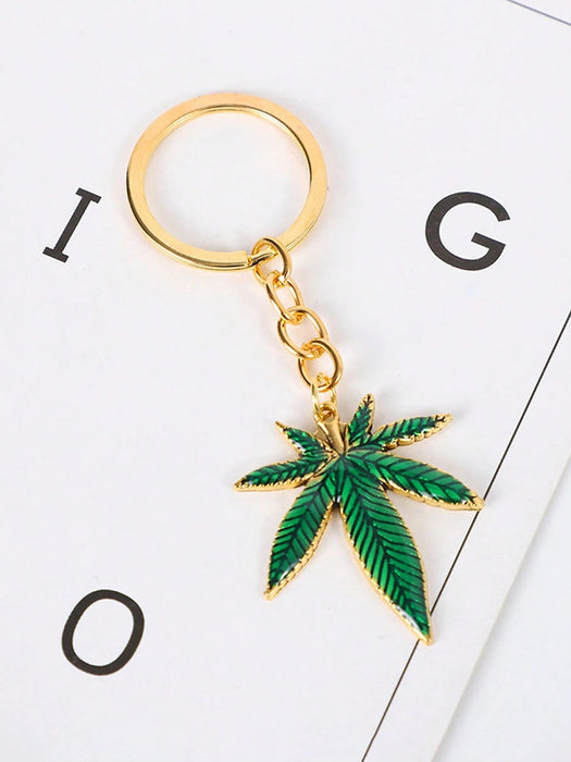 SHEIN 1 llavero de hoja verde y dorada: ¡el regalo de aniversario perfecto para hombres! - Quierox - Tienda Online