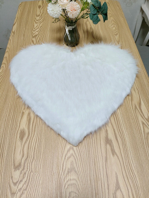 Shein 1 mantel individual de felpa con forma de corazón para mesa 30x30cm - Quierox - Tienda Online