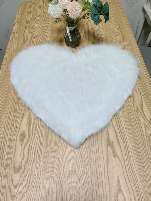 Shein 1 mantel individual de felpa con forma de corazón para mesa 30x30cm - Quierox - Tienda Online