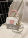 SHEIN 1 mini bolso con forma de corazón, estilo bandolera de PU en contraste - Quierox - Tienda Online