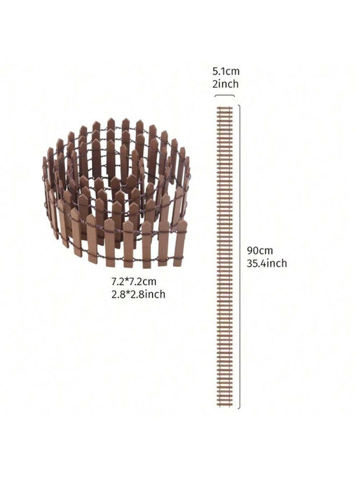 SHEIN 1 Mini Valla de Madera en Miniatura para Jardín de Hadas (90 cm x 5 cm) - Quierox - Tienda Online