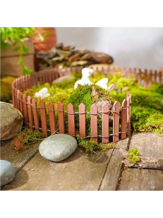 SHEIN 1 Mini Valla de Madera en Miniatura para Jardín de Hadas (90 cm x 5 cm) - Quierox - Tienda Online