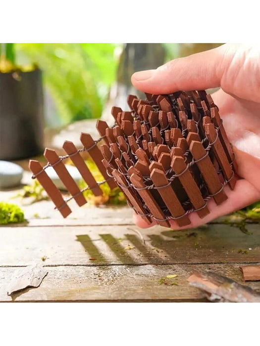 SHEIN 1 Mini Valla de Madera en Miniatura para Jardín de Hadas (90 cm x 5 cm) - Quierox - Tienda Online