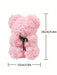 SHEIN 1 osito de peluche con rosa artificial preservada, hecho a mano, para decorar el hogar. - Quierox - Tienda Online