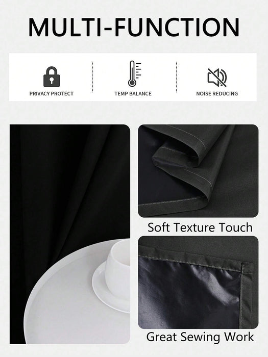 Shein 1 panel de cortina opaco con forro aislante térmico, tejido de poliéster ligero y diseño de ojales superiores - Quierox - Tienda Online