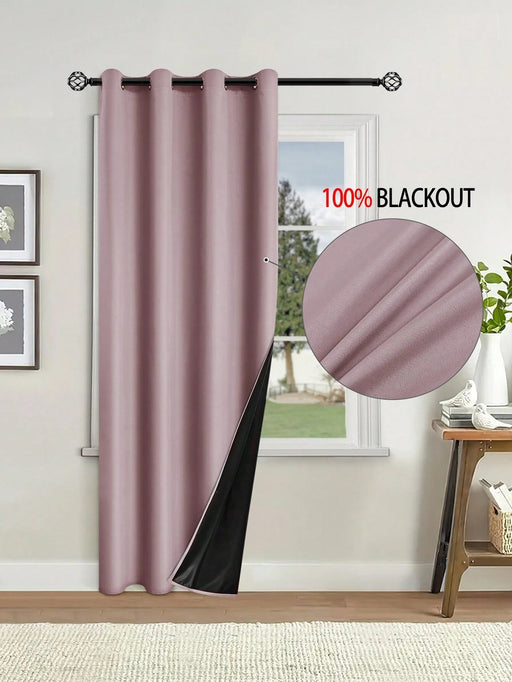 Shein 1 panel de cortina opaco con forro aislante térmico, tejido de poliéster ligero y diseño de ojales superiores - Quierox - Tienda Online