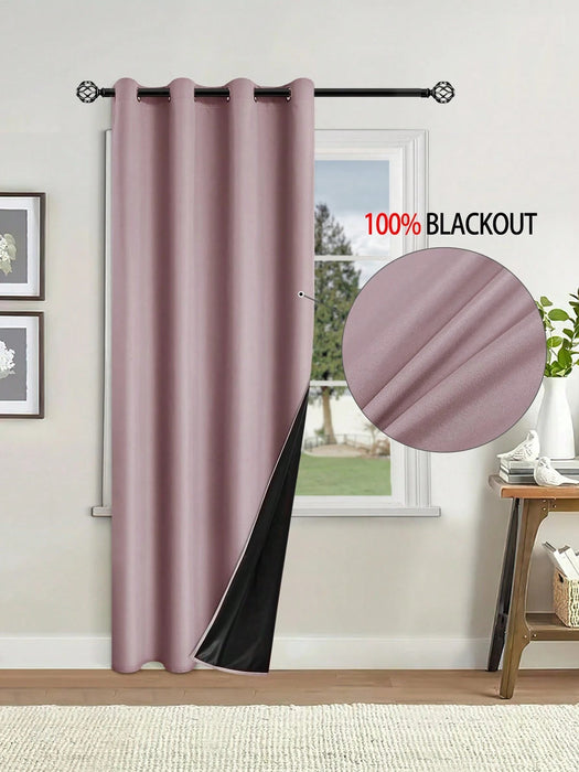 Shein 1 panel de cortina opaco con forro aislante térmico, tejido de poliéster ligero y diseño de ojales superiores - Quierox - Tienda Online