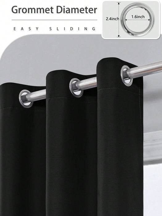 Shein 1 panel de cortina opaco con forro aislante térmico, tejido de poliéster ligero y diseño de ojales superiores - Quierox - Tienda Online