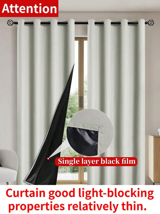 Shein 1 panel de cortina opaco con forro aislante térmico, tejido de poliéster ligero y diseño de ojales superiores - Quierox - Tienda Online