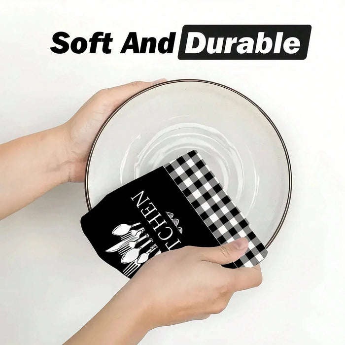 Shein 1 paños de cocina a cuadros estilo búfalo, suaves y absorbentes, lavables a máquina, de poliéster - Quierox - Tienda Online