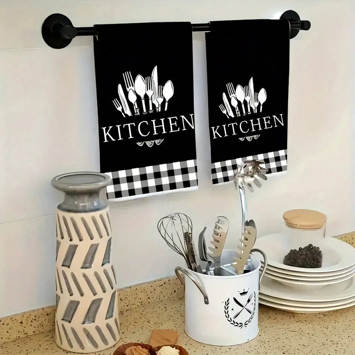 Shein 1 paños de cocina a cuadros estilo búfalo, suaves y absorbentes, lavables a máquina, de poliéster - Quierox - Tienda Online