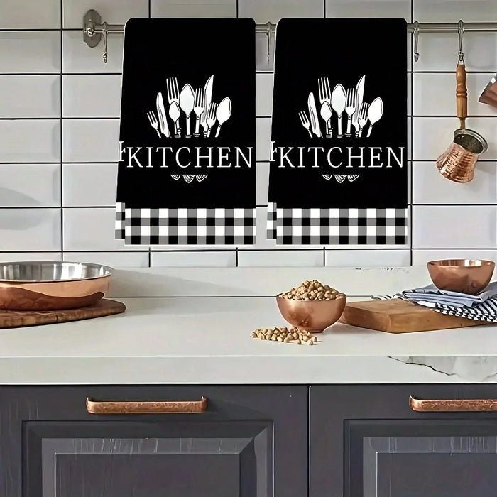 Shein 1 paños de cocina a cuadros estilo búfalo, suaves y absorbentes, lavables a máquina, de poliéster - Quierox - Tienda Online