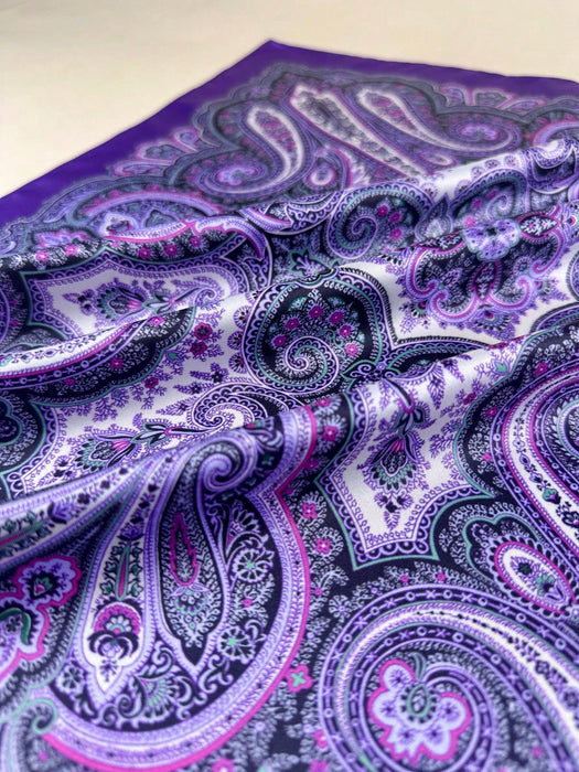 Shein 1 pañuelo de mujer con estampado paisley elegante de satén para el cuello o la cabeza - Quierox - Tienda Online