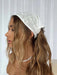 SHEIN 1 pañuelo elegante para mujer con bordado de flores,tipo bandana blanco suave - Quierox - Tienda Online