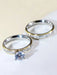 SHEIN 1 par de anillos de acero inoxidable con rhinestones - Quierox - Tienda Online