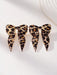 Shein 1 par de aretes con lazo con estampado de leopardo - Quierox - Tienda Online