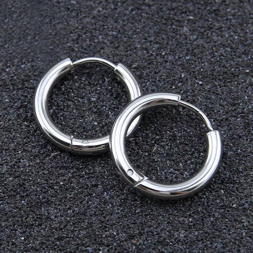 Shein 1 par de aretes de aro plateados, anillos de cartílago de oreja - Quierox - Tienda Online