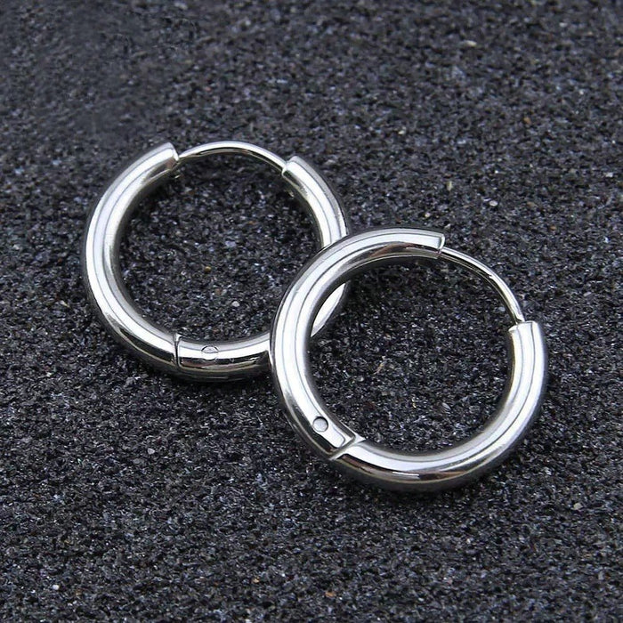 Shein 1 par de aretes de aro plateados, anillos de cartílago de oreja - Quierox - Tienda Online