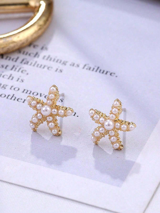 Shein 1 Par De Aretes De Estrella De Mar Simple Y Versátil - Quierox - Tienda Online