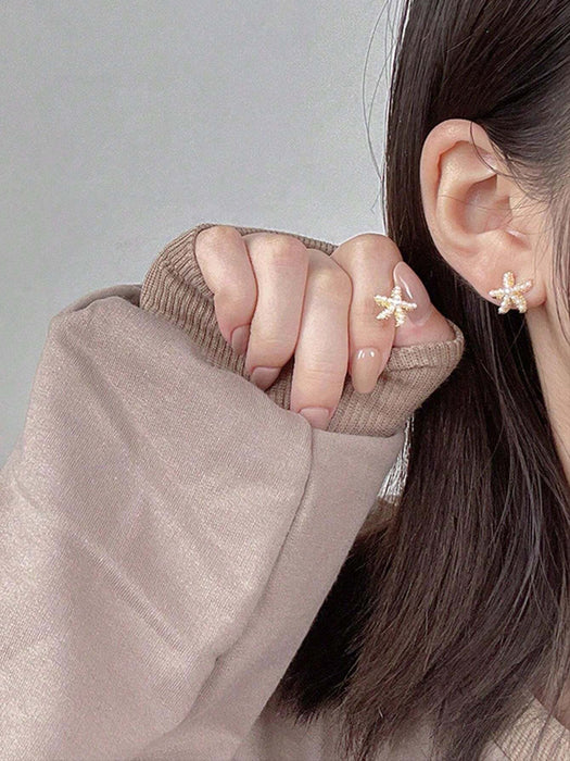 Shein 1 Par De Aretes De Estrella De Mar Simple Y Versátil - Quierox - Tienda Online
