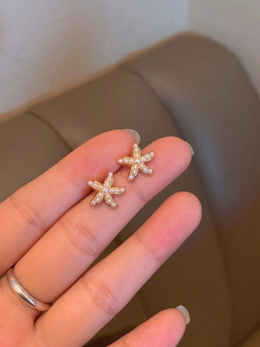 Shein 1 Par De Aretes De Estrella De Mar Simple Y Versátil - Quierox - Tienda Online