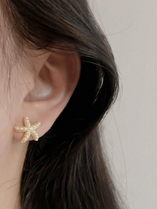 Shein 1 Par De Aretes De Estrella De Mar Simple Y Versátil - Quierox - Tienda Online