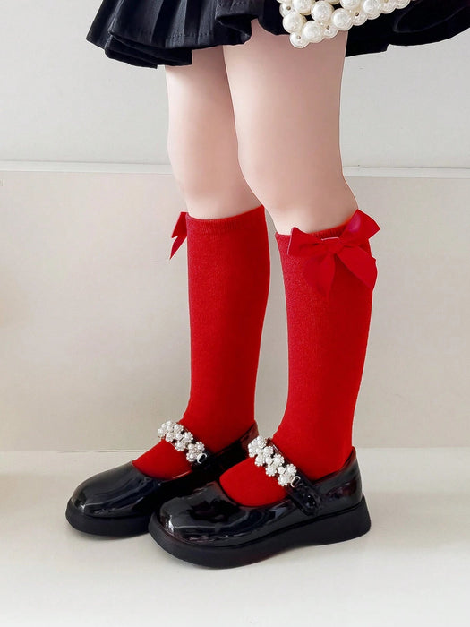 SHEIN 1 par de calcetines de tubo rectos hasta la pantorrilla, estilo princesa - Quierox - Tienda Online