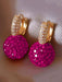 Shein 1 par de elegantes pendientes colgantes con diseño de bola roja adornados con diamantes de imitación para mujer - Quierox - Tienda Online