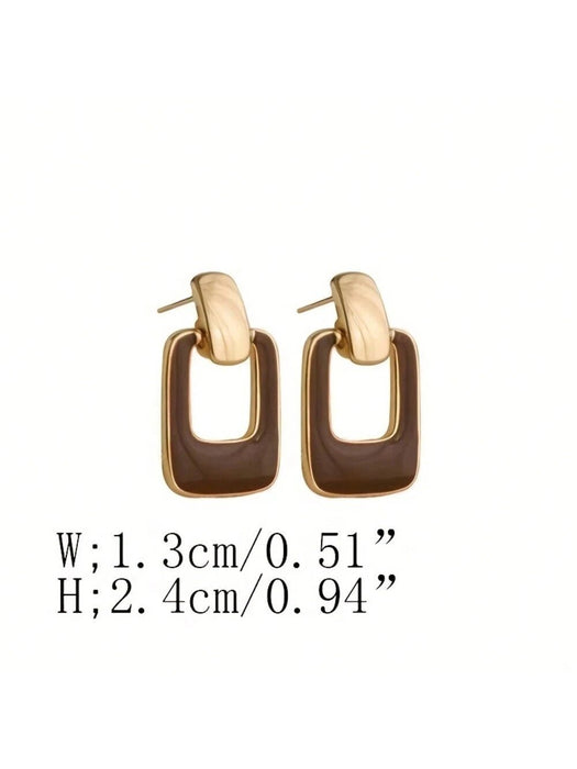 SHEIN 1 par de Elegantes pendientes de botón de estilo geométrico simple - Quierox - Tienda Online